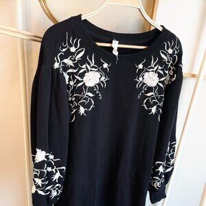 Anthropologie Embroidered Long-Sleeve Dress